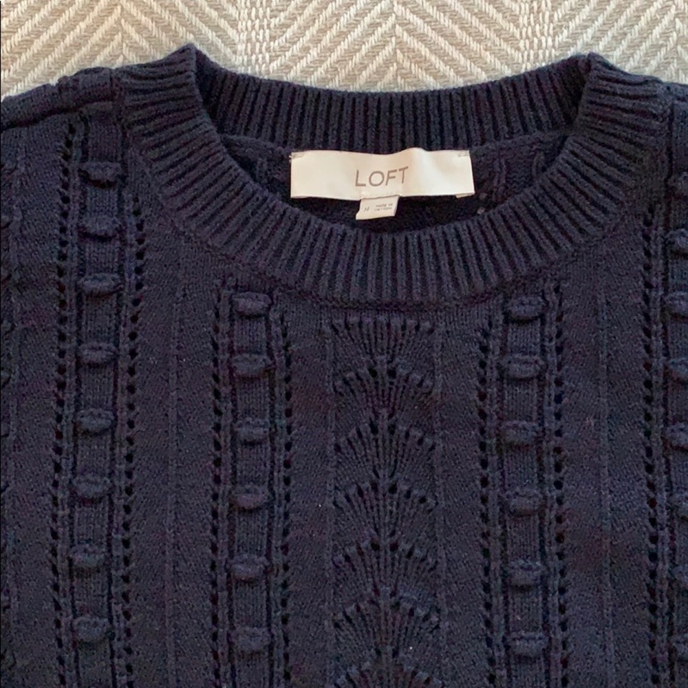 LOFT Cropped Bobble Sweater NWOT